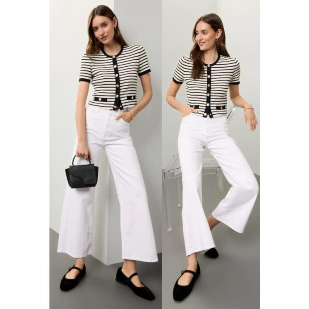 Joe's Jeans Mia White Wide Leg Flare Jeans